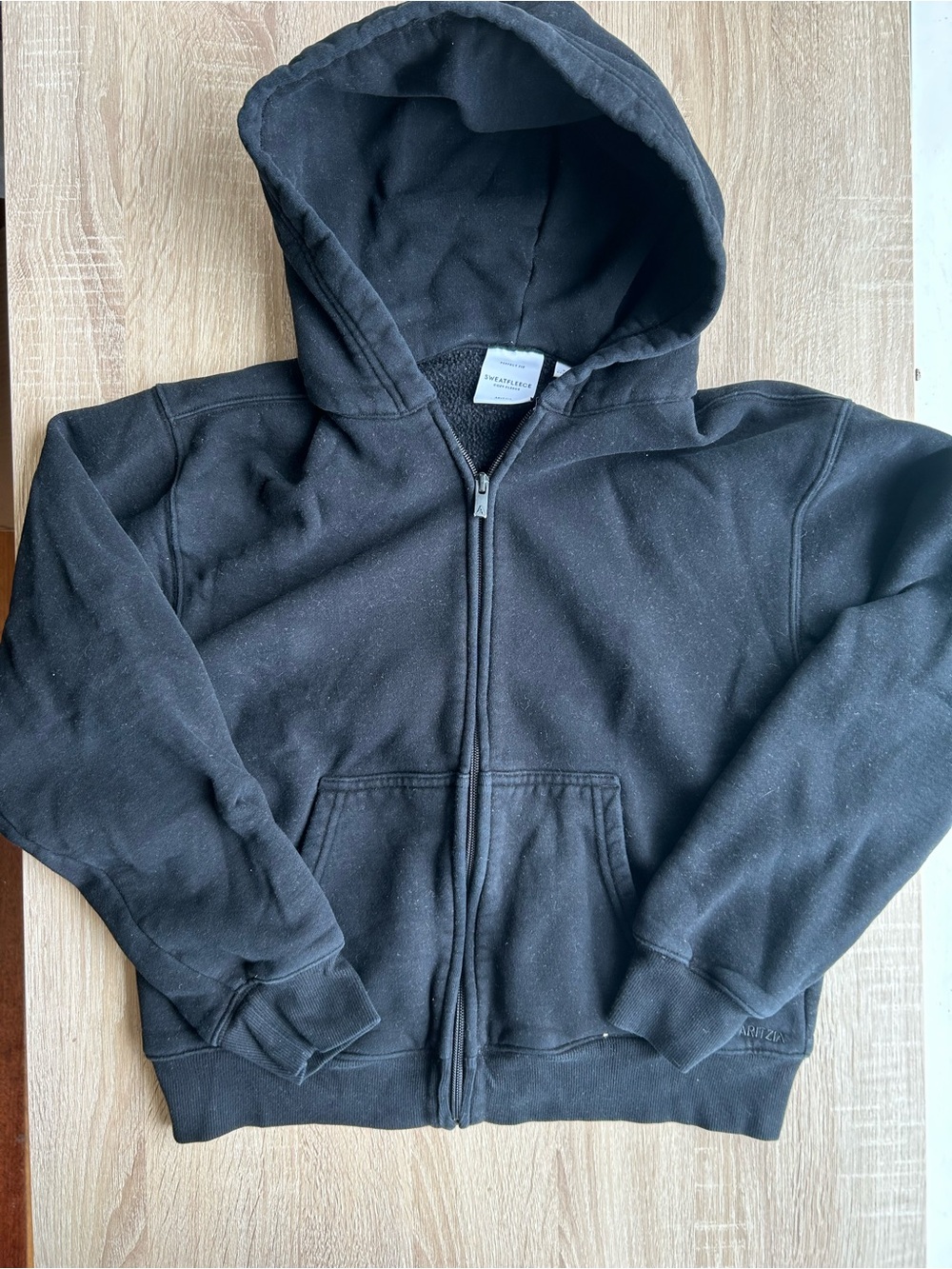 Aritzia Cozy Fleece Zip Up Hoodie Black S  Small - Picture 2 of 5